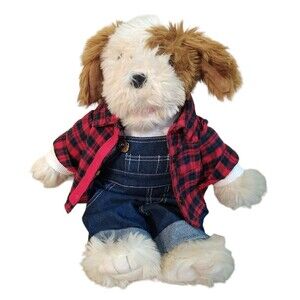 Vintage 2001 Build a Bear 17" Puppy Dog Barking Brown White  Plush